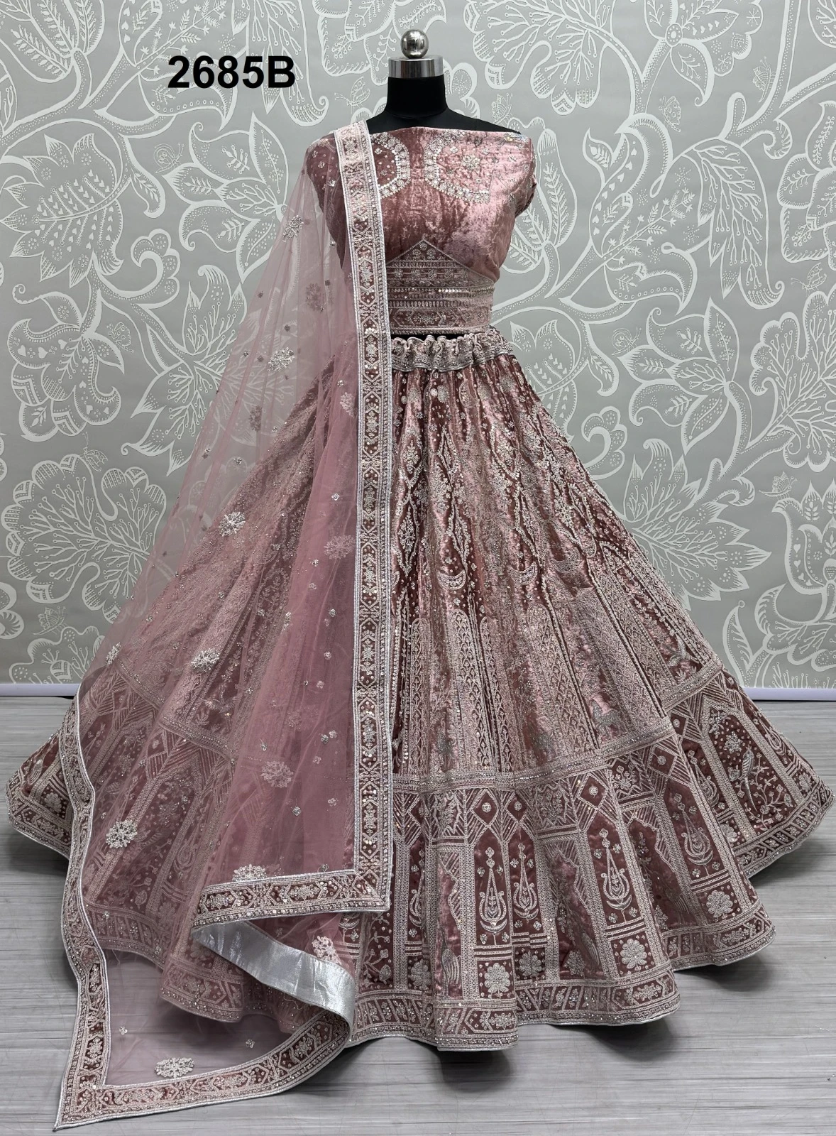 Anjani Art Designer Indian Bridal Velvet Lehenga Wholesale Catalog — Wholesale Lehenga, MPA wholesale from Surat - Gallery Image 10